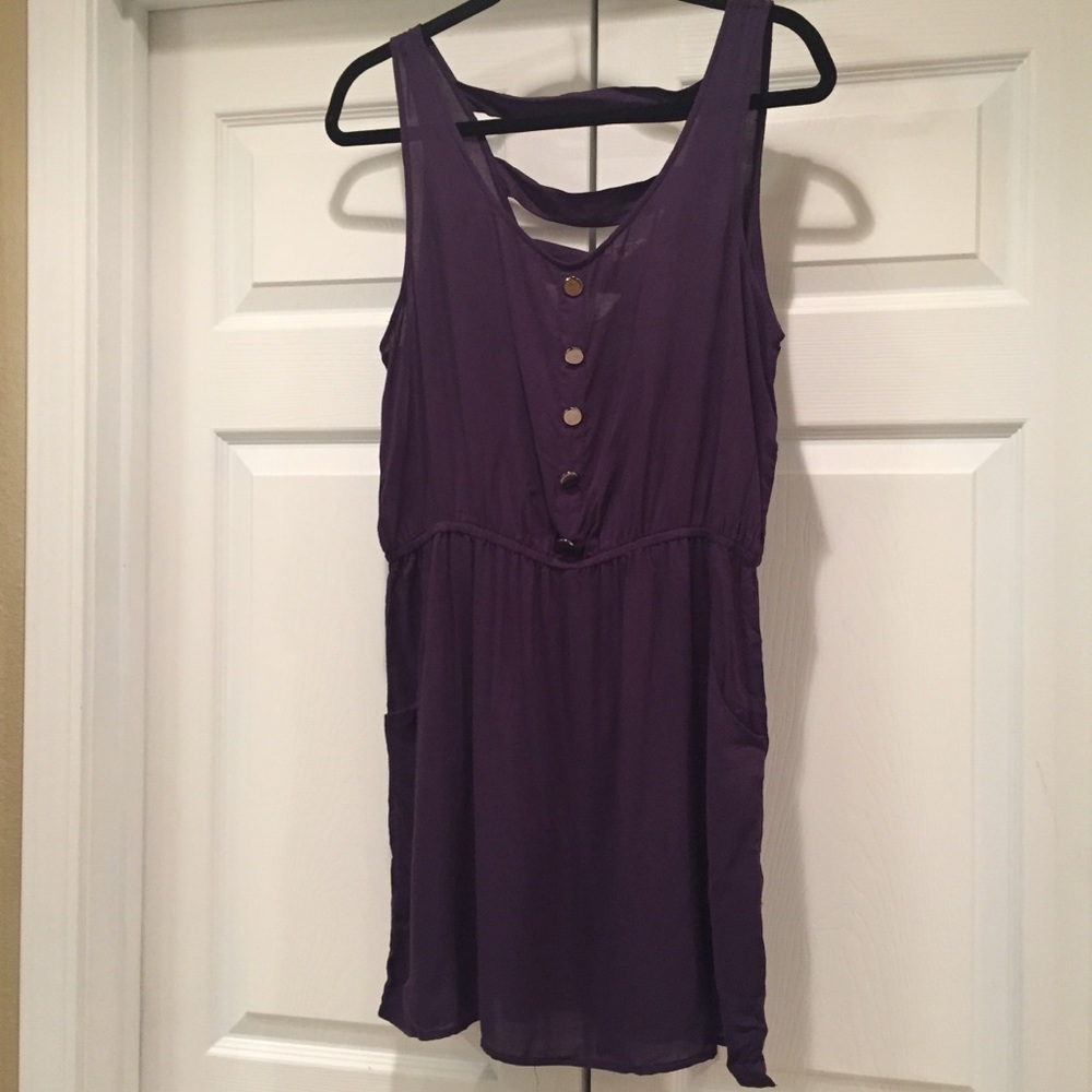 Double Zero Purple Sundress w/Partially Open Back
